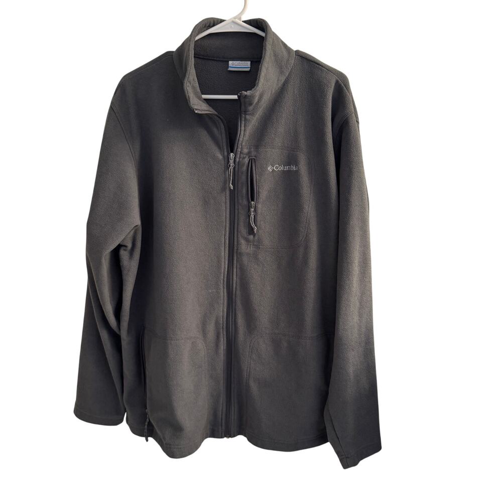 Columbia Jacket‎ Men's Gray Full Zip Long Sleeve Fleece Sz XL